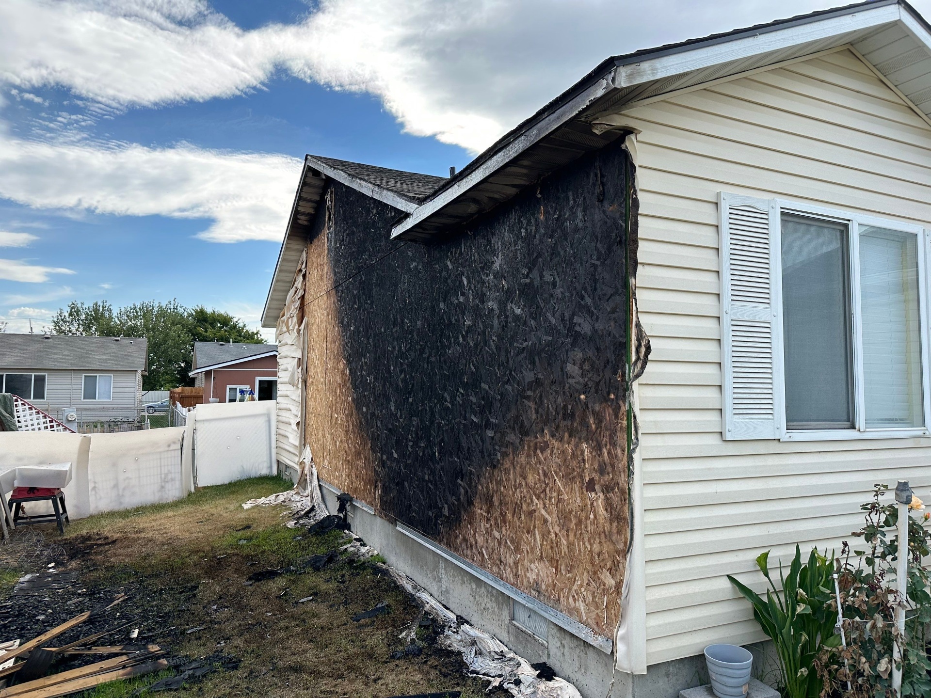 Fire damage before restoration